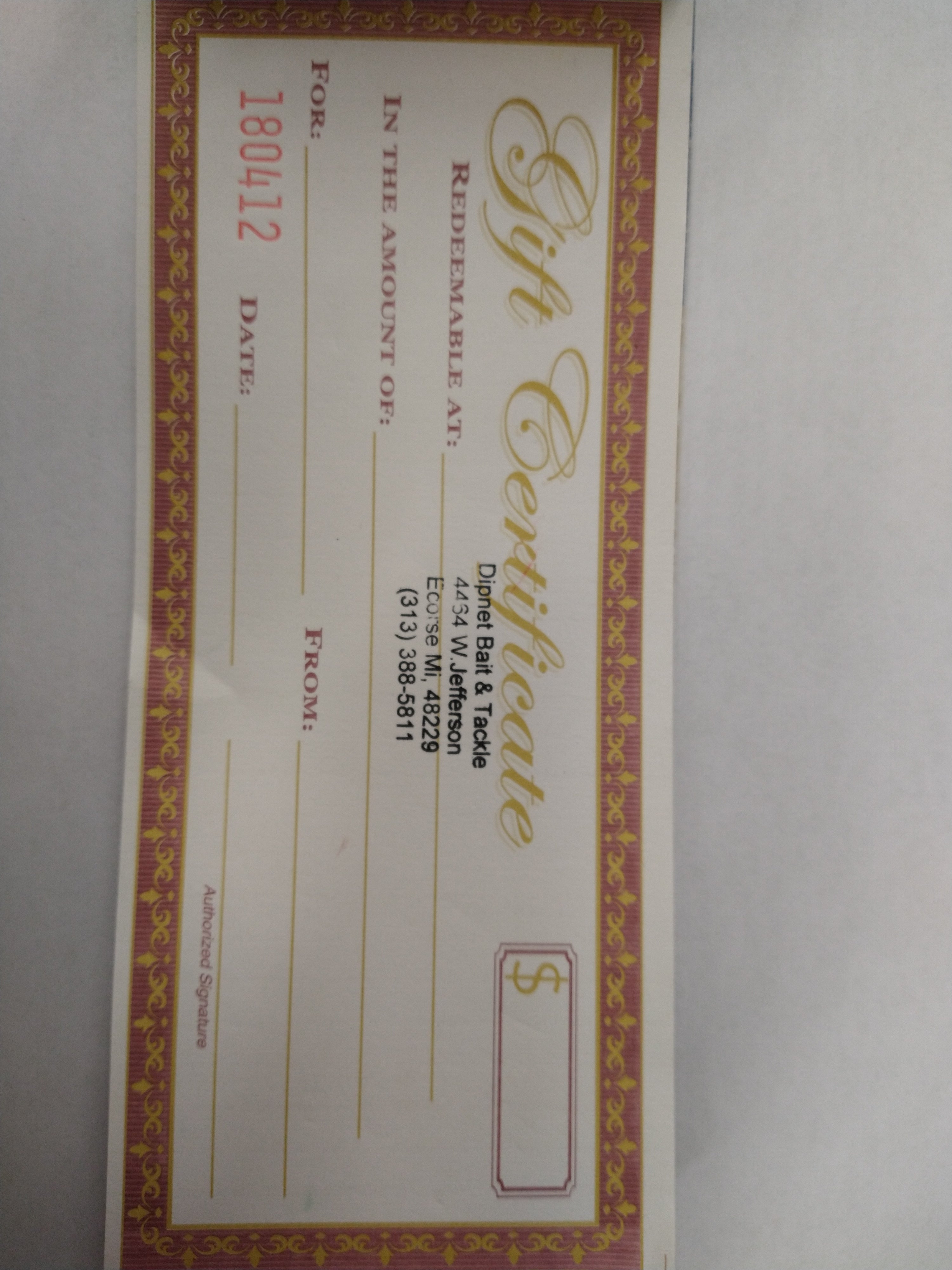 Gift Certificate